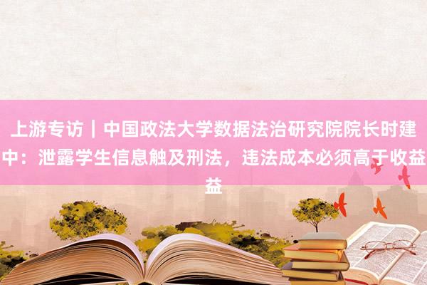上游专访｜中国政法大学数据法治研究院院长时建中：泄露学生信息触及刑法，违法成本必须高于收益
